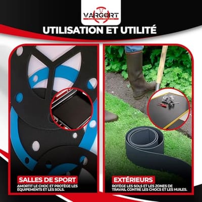 Rubber op Rol 10 cm breed x 5 m lang - Multifunctionele Rubberplaat voor Fitnessvloer en Antislip Gebruik