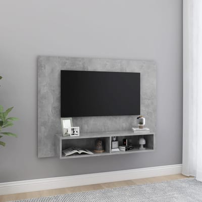 vidaXL - Tv-wandmeubel - 120x23,5x90 - cm - bewerkt - hout - betongrijs