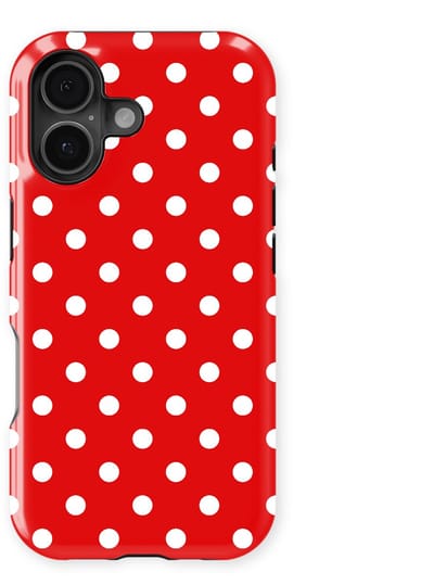 Polka Dots Hoesje geschikt voor iPhone 16 | Geschikt Voor Mag | Stippen Design Backcover geschikt voor iPhone 16 Classic Red