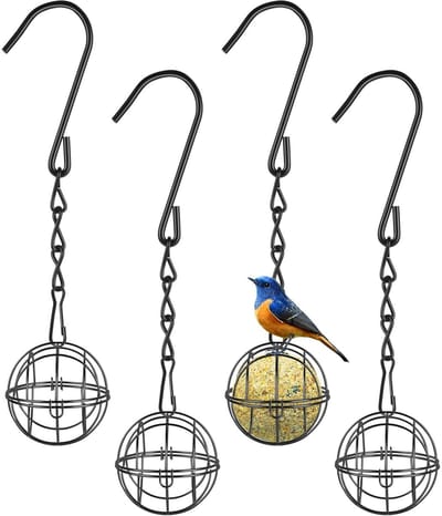 Allecto - Voerbak Voor Vogels - Voederstation Voor Wilde Vogels - Metalen Voederdispenser - Zwarte Vogel Feeder - Buiten Gebruik - Geschikt Voor Tu...