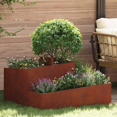 vidaXL - Plantenbak - Roestkleurig - 80 - x - 80 - x - 50 - cm - weervast - staal