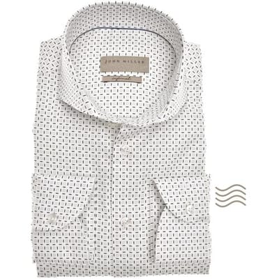 John Miller Overhemd Disk Dot Cutaway Slim Fit Licht Bruin / male