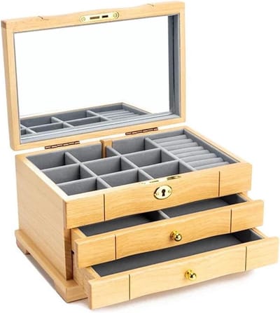 Houten Sieradenkistje - Opberger Doos - Sieraden Opbergen - Origineel Design - N.v.t. - Natuurlijk