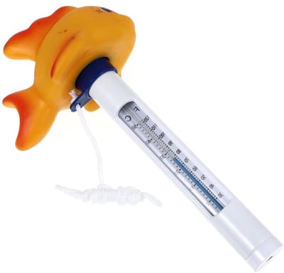 Drijvende Thermometer - Zwembadmeter Goudvis - Water Temperatuur Meten - Dubbele Weergave - 225 cm - Oranje