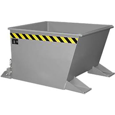 Kiepbak voor spanen SGU-RZ30, voor trolleytreinen, olie- en waterdicht, 300 l, RAL 7005 grijs