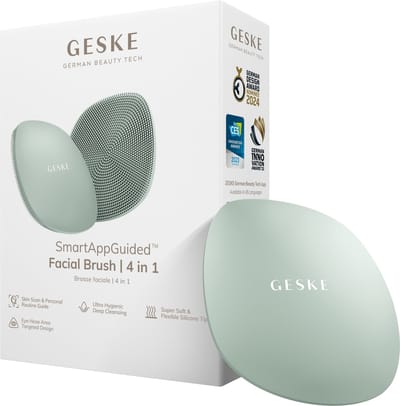 GESKE | SmartAppGuided™ Facial Brush 4 in 1 | Gezichtsreinigingsborstel | Zachte siliconen borstel | Professionele gezichtsreiniging | Gezichtsreinigingsapparaat | Huidreiniging