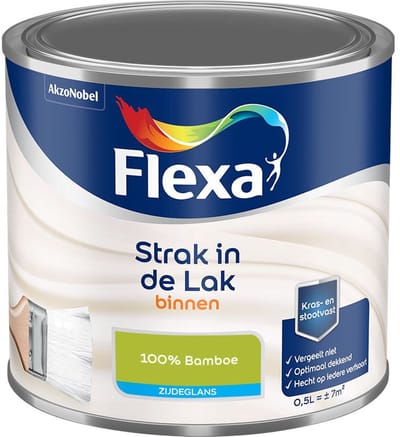 Flexa - Strak In De Lak Binnenlak Zijdeglans - 100% Bamboe - Mengverf - 500 Ml