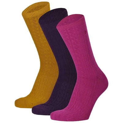 Bamboe sokken dames - 6-Pak - Kabelstructuur - Multi Bright / 35/38