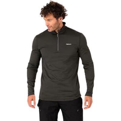 Falcon Haller Skipully - Wintersportpully Voor Heren - 1/2 Zip - Zwart/Olive - L