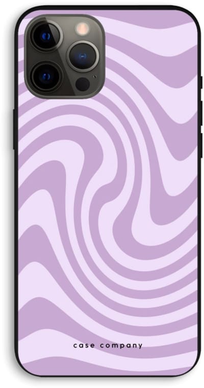 Case Company® - Hoesje geschikt voor iPhone 12 Pro Max hoesje - Swirl Paars - Biologisch Afbreekbaar Telefoonhoesje - Bescherming alle Kanten en Schermrand