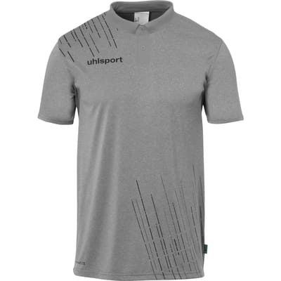 Uhlsport Score 26 Polo Kinderen - Donkergrijs Gemeleerd / Zwart | Maat: 140