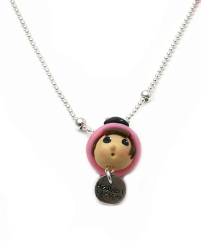 Heaven Eleven KIDS - Meisjes - ketting - ballchain - rvs - pop - roze
