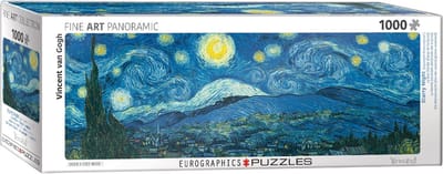 Eurographics - De Sterrennacht (Uitgebreid ten opzichte van het origineel) - Vincent Van Gogh - 1000 stukjes 96×32cm (b×h) - Fine Art Panorama Legpuzzel