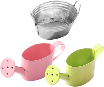 Miniatuur Gieters - Decoratie Set - Poppenhuis Decor - Met Wateremmer - 8x8x8 cm - Zoals Getoond