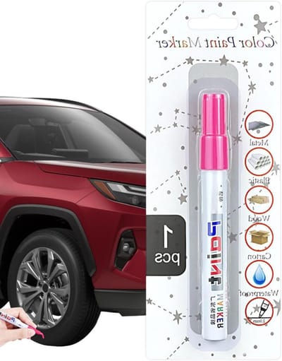 Bandenmarker Pen Set - Autostift Bandenverf - Voertuig Decoratie - Waterdichte Sneldrogende Formule - 1 Stück - Roze