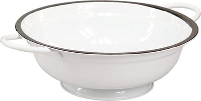 Decoratieve metalen schaal in wit en zwart vintage stijl, Ø20,5 cm, 3
