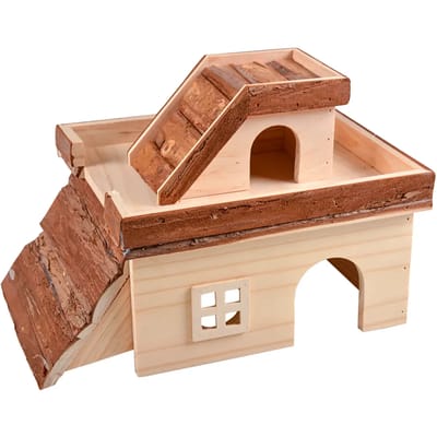 Knaagdierenspeelgoed - Duvoplus - Houten hacienda - 34x24x22CM