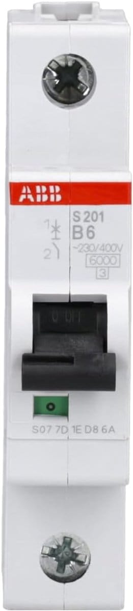Automatische Schakelaar - Stroomonderbreker Zekering - Beveiliging Elektrisch - 1-polig 6A - 6kA - Grijs