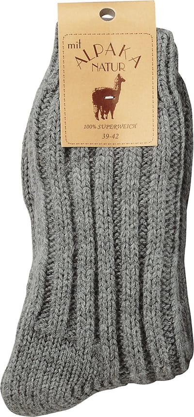 Alpaca wollen sokken – weldadige luxe – 2 paar – grijstinten – maat 43/46