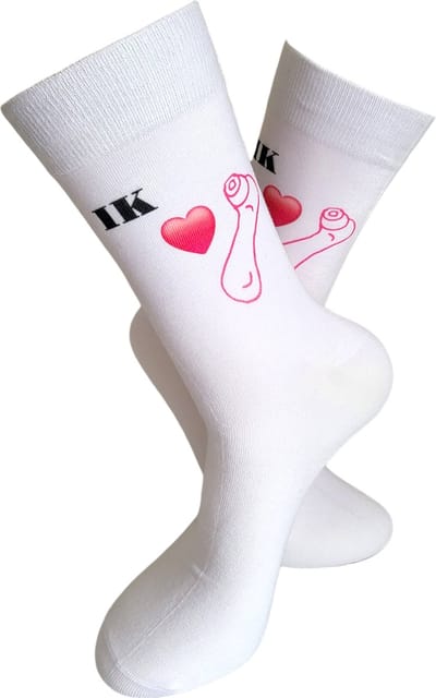 Vibrator - Valentijn - I Love you - Grappige cadeau - Verjaardag - Valentijns cadeau - Vrijgezellen cadeau - Grappige sokken - Sex Toys - Cadeau voor vrouw - Kado - Sokken - Verjaardags cadeau haar - Kan niet zonder - LuckyDay Socks - Maat 37-44
