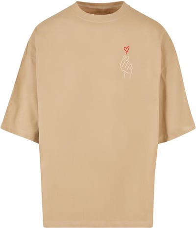 Merchcode - K Heart Huge Heren T-shirt - XXL - Beige