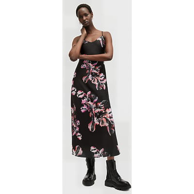 AllSaints Bryony Maxi Dress Monica Petal Pink Maat: 2 | Midi Jurken Outlet | Dames | Roze