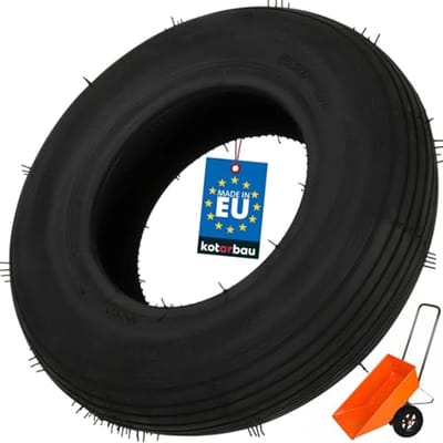 KOTARBAU® Kruiwagenband, Band voor Kruiwagen, Gummi, ⌀ 38 cm, Zwart, 4.00-8, Vervangende Kruiwagenband, Kruiwagen Rubber Band, voor alle Gangbare Kruiwagens