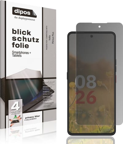 dipos – Matte Privacy Screenprotector geschikt voor Volla Plinius Plus | Anti-Spy Beschermfolie