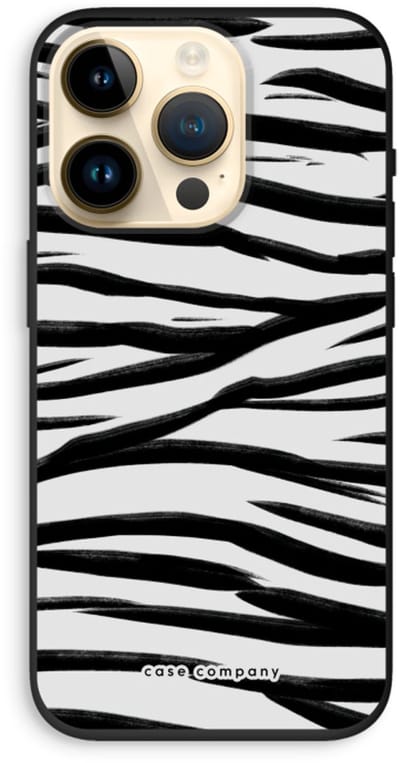 Case Company® - Hoesje geschikt voor iPhone 14 Pro hoesje - Zebra pattern - Biologisch Afbreekbaar Telefoonhoesje - Bescherming alle Kanten en Schermrand