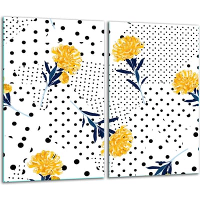 TMK ArtDeko - Snijplank - 30x52 cm - Kleurvolle Bloemen - Glas - Universeel