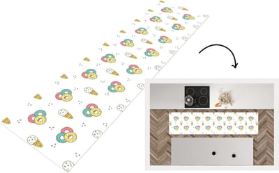 Keukenloper - Loper keuken - Patronen - IJs - Donus - 200x50 cm - Keukenloper vinyl