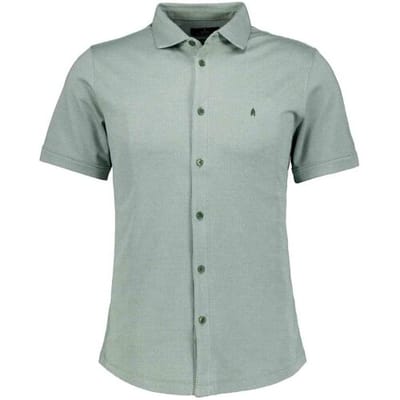 Ragman Overhemd Soft Knit Minimal Jacquard Pattern Easy Care Kent Collar Mint / male