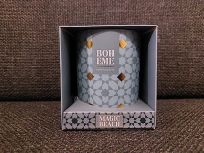 Luxe Geurkaars in Glas - Boheme Fragrance - Magic Beach | Kaars met print op glas - Luxe Geuren - Geurkaars in Glas