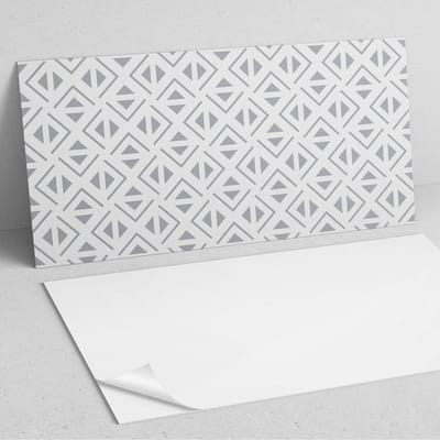 Coloray Wandpanelen Zelfklevend - Geometrie in vierkanten PVC Wandpaneel - 100 cm x 50 cm - Grijs Wandbekleding Zelfklevend - 1 stuk - Mozaïeken Wandpanelen Zelfklevend - Wandbord Keuken - Wandpaneel Badkamer