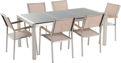 GROSSETO - Tuinset voor 6 - Beige - Graniet