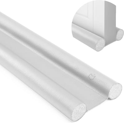 Tochtstopper Deur - Deurafdichting Tochtwering - Huis Isoleren - Dubbele Afdichting Kunstleer - 92 cm - Wit