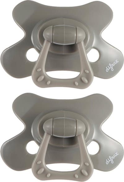 Difrax Fopspeen Natural - 6 tot 12 Maanden - Donkergrijs - 2 Stuks