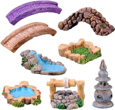 Miniatuur Decoraties Set - Tuin Elfjes Accessoires - Mini Tuin Creëren - Hars Materiaal - Multicolor
