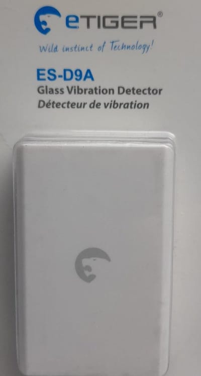5 x eTIGER - Trillingssensor Draadloos Extra zendbereik 80 meter – Wit - Raam glasbreuk sensor - ES-D9A