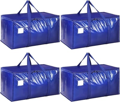 Allecta - Grote Opbergdozen Met Deksel - Opvouwbare Verhuisdozen - Kledingopslag - Verhuiszakken - 90 Liter - Set Van 4