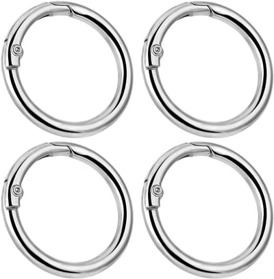 Dailygoods - Dailygoody - Karabijnhaak - Sleutelhanger - Roestvrij staal - 25 mm - Doe-het-zelf accessoires - Geschikt voor handwerk - 4 stuks