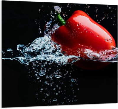 TMK ArtDeko Serie - Glazen Keukenpaneel - 65x60 cm - Paprika - Gehard Glas