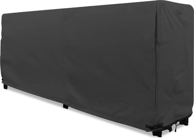Haardhoutopslag - Houtopberging 8ft lang Heavy Duty 600D Weerbestendige Cover Zwart