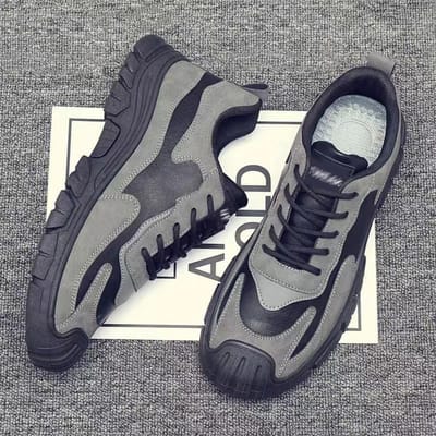 Populaire Herenschoenen Vier Seizoenen Mode Casual Schoenen Eenvoudige Koreaanse Versie Dikke Zool Veterschoenen Heren Casual Schoenen 39 black