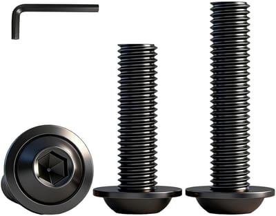 20 stuks M3x5mm Lenskopschroeven met Flens Roestvrij Staal A2 V2A 304 Zwart Binnenzeskant met Inbussleutel voor Meubels, Hout
