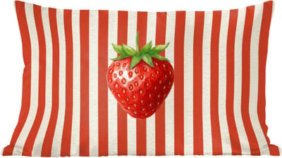 Sierkussens - Kussentjes Woonkamer - 60x40 cm - Aardbei - Strepen - Rood