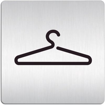 Garderobe Deurbord - Waarschuwingsbord Aluminium - Huis Organiseren - Verhoogde Schaduwwerking - 125 x 125 mm - Zilver