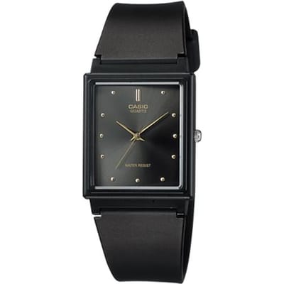 Casio YOUTH serie-vierkant driewijzer mode trend business casual veelzijdig eenvoudig klassiek wijzer kwartsuurwerk harsband Japans en MQ-38-1A zwart