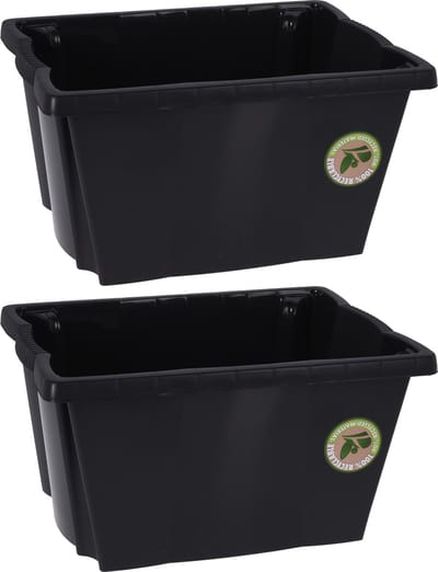 Storage Solutions Opberg boxen/dozen - 2x stuks - kunststof - 20 liter - 42 x 33 x 23 cm