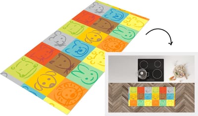 Keukenloper - Loper keuken - Dieren - Patronen - Kinderen - Regenboog - 120x50 cm - Keukenloper vinyl